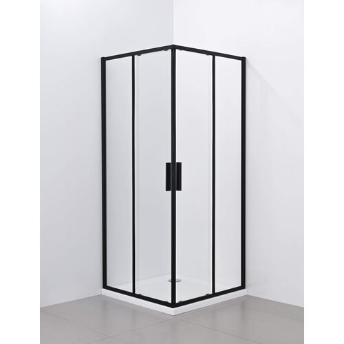 Noks paravan 5006B providno staklo 80x80x195 black Cene