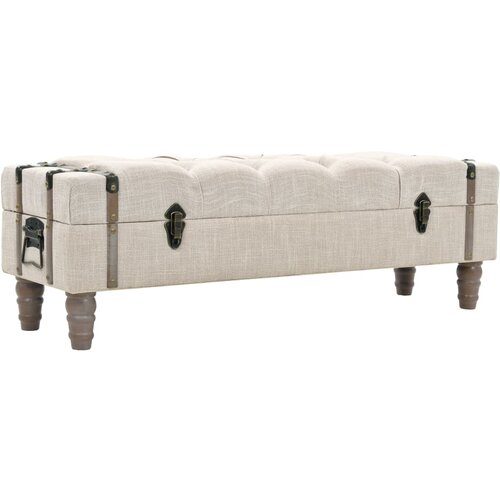 In Klupa za pohranu od masivnog drva i čelika 111 x 34 x 37 cm Cijene