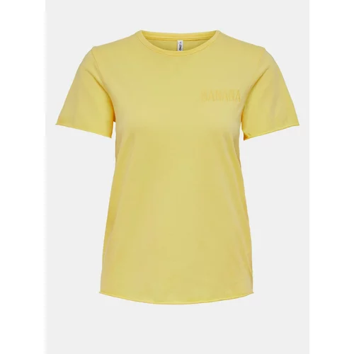 Only Yellow basic T-shirt Fruity - Women