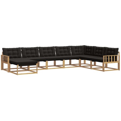 vidaXL Zunanja garnitura za sedenje z blazino 8 pcs Bela in črna, (5000280003) Cene