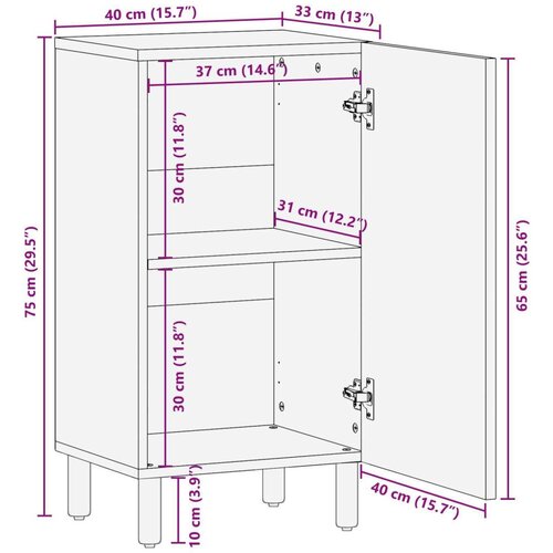  Sideboard 40x33x75 cm od punog drva akacije Slike