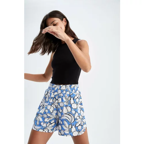 Defacto Relax Fit Viscose Printed Normal Waist Short