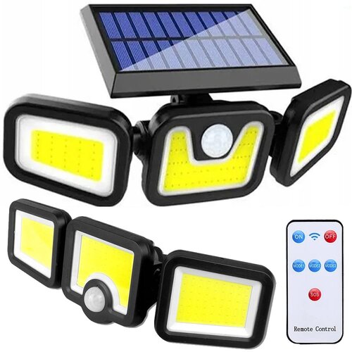  100 led cob solarna zidna svjetiljka sa senzorom pokreta 2400 mah ip67 daljinskim upravljačem Slike