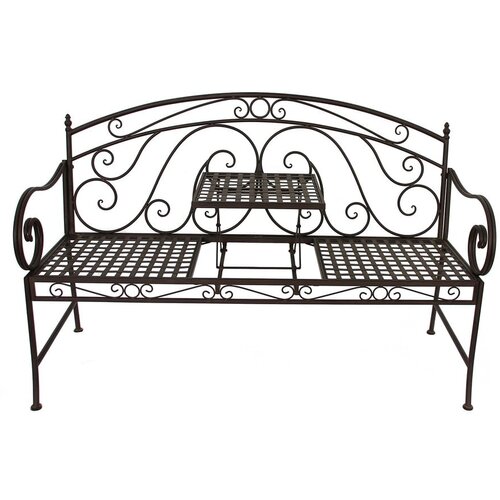Garden Pleasure Crna metalna vrtna klupa Saket - Slike