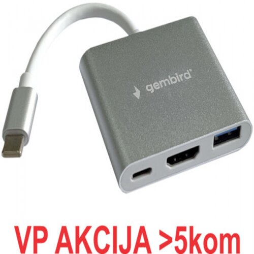 A CM HDMIF 05 Gembird TYPE C TO HDMI + USB3.0 + PD ALUMINIUM alt.CM HDMIF 02 SG 1065 Cene