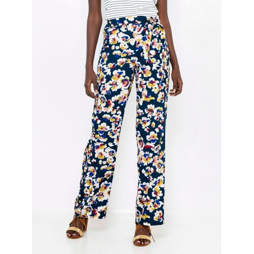 Camaieu Dark blue floral trousers - Women Cene
