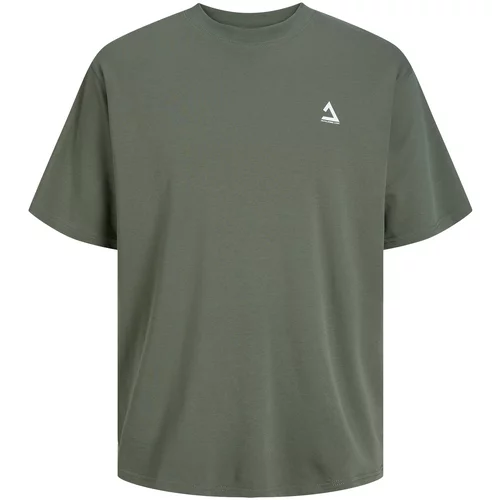 Jack & Jones Majica 'Triangle' zelena / pastelno zelena / korala / bela