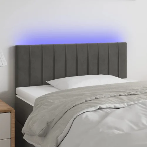 Led uzglavlje tamnosivo 100x5x78/88 cm baršunasto