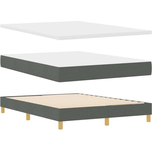 vidaXL Postelja z vzmetnico temno siva 140x190 cm Tkanina Cene