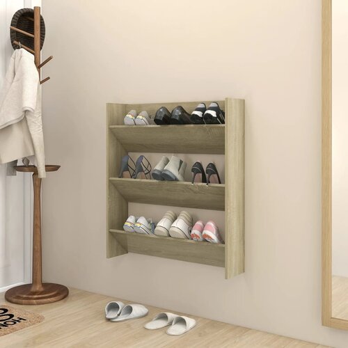 VidaXL Zidni ormarić za cipele boja hrasta 80 x 18 x 90 cm od iverice Slike
