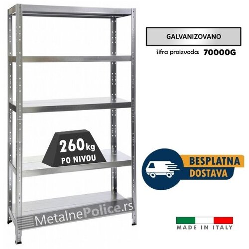  Polica metal metal 195x120x50cm 5x260kg galva Cene