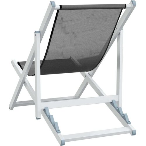 VidaXL Sklopive stolice za plažu 2 kom sive od aluminija i tekstilena Slike