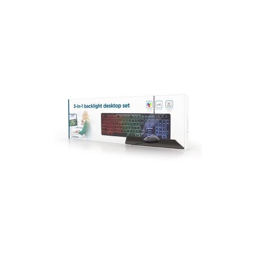  Tastatura + mi&scaron; + podloga GEMBIRD RGB, KBS-UML-01, multimedia USB, USA layout Cijene