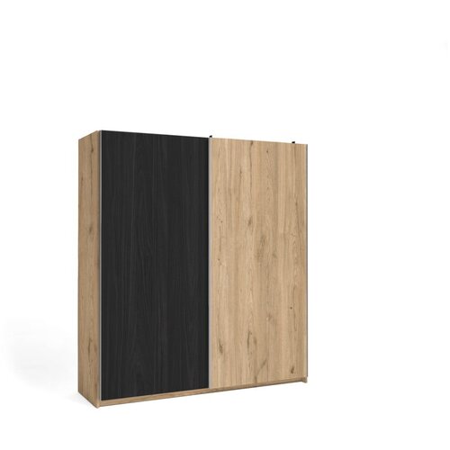 Marckeric Crni ormar u dekoru hrasta s kliznim vratima 182x200 cm Care - Cijene
