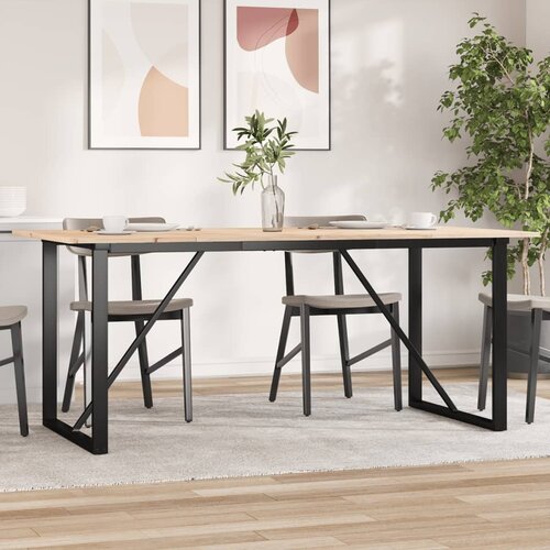  Blagovaonski stol O-oblika 180x90x75 cm od borovine i čelik Cijene