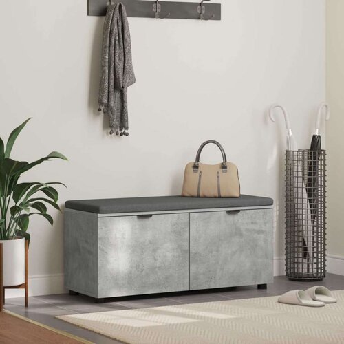  Klupa za hodnik s jastukom Betonski sivi 100 x 38 x 46 cm Cene