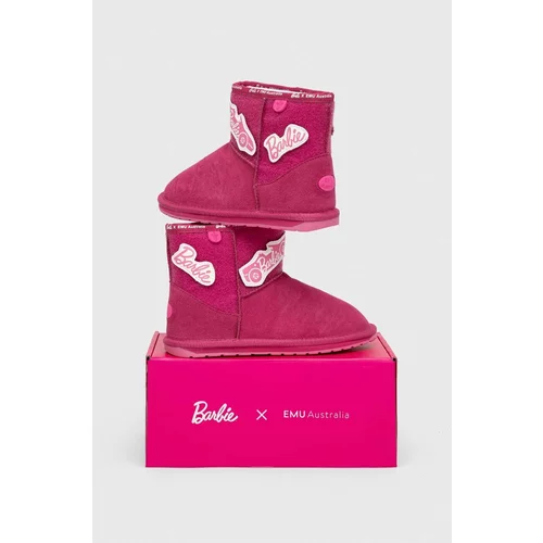 EMU Australia Dječje zimske cipele od brušene kože x Barbie, Wallaby Mini Play boja: ružičasta