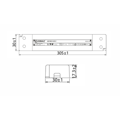 LED-LABS Cobalt napajalnik za Led trak 75W/24V/IP20 PLV-B Slike