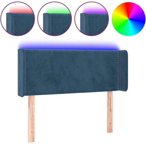Maison Chic led posteljno vzglavje - vzglavna omarica - nočna omarica temno modro 103x16x78/88 cm žamet, (21710637) Slike