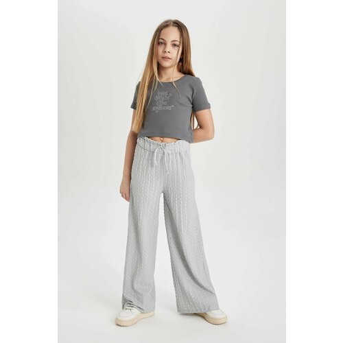 Defacto Girl Printed Short Sleeve T-Shirt Trousers 2 Piece Set Slike