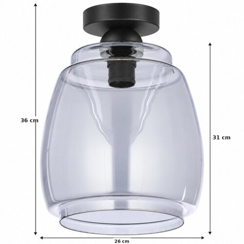 Brilagi LED plafonsko svetlo R GLASS 1xE27/60W/230V prečnik 26 cm crna/dim siva Slike