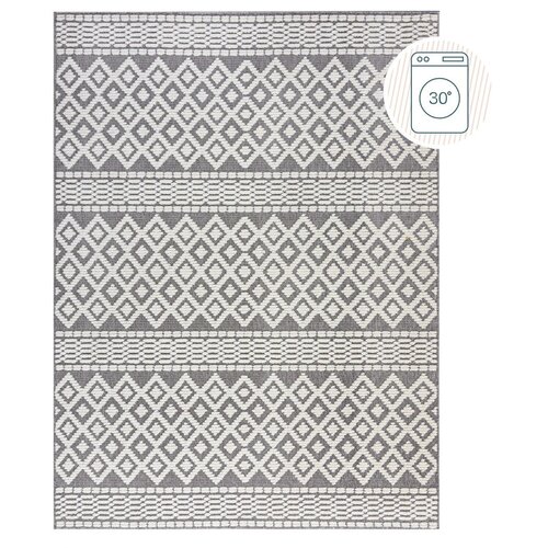 Flair Rugs Sivi perivi tepih od šenila 160x240 cm Jhansi – Cijene