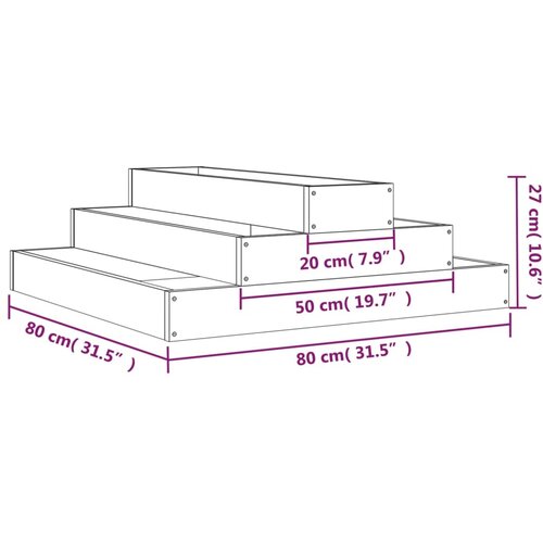  Sadilica boja meda 80 x 80 x 27 cm od masivne borovine Slike