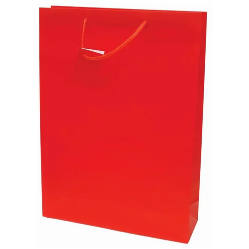  darilna vrečka, plastificirana, jumbo, mat rdeča