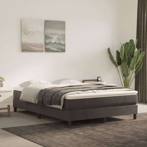  Box spring posteljni z vzmetnico temno siv 140x190 cm žamet, (20738536) Slike