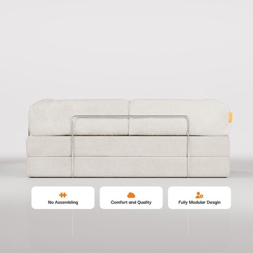 TemaHome Bež sklopiva sofa od boucl&amp;eacute; tkanine 180 cm Bloom &amp;ndash; Slike