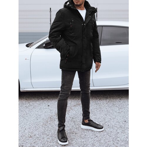 DStreet Men's winter jacket with hood black Cene