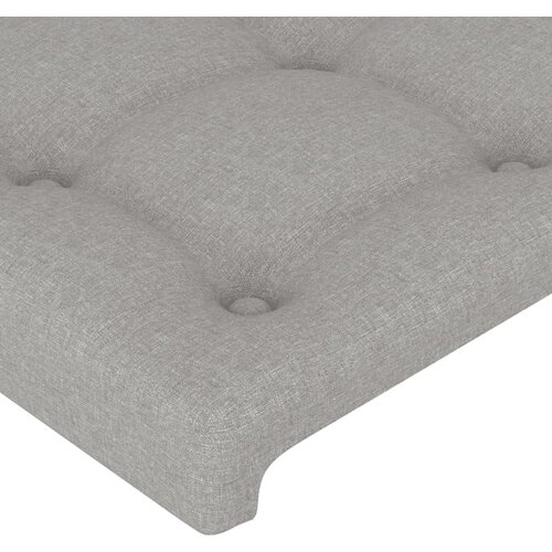  LED uzglavlje svjetlosivo 103 x 16 x 118/128 cm od tkanine Slike