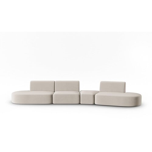Milo Casa Bež žametna sedežna garnitura desni kot 428 cm Paolo &amp;ndash; Slike