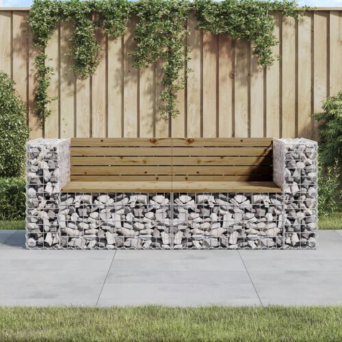 The Living Store Vrtna gabionska klop 184x71x65,5 cm impregnirana borovina - Vrtna Klop, (21460389) Slike