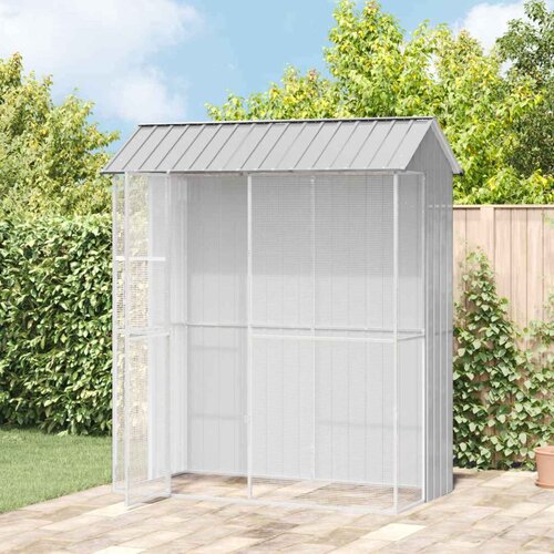  Kavez za ptice s pohranom Siva 215 x 110 x 247 cm Cinkani čelik Cijene