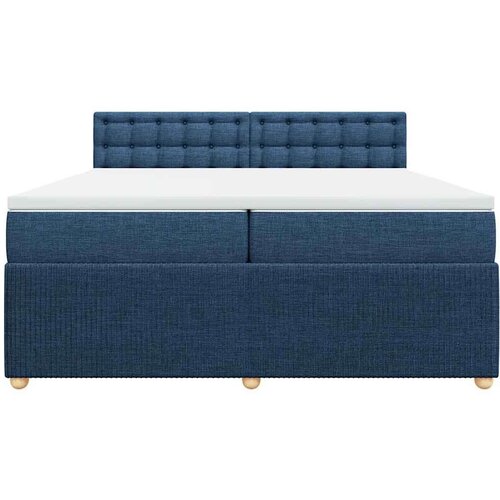 VidaXL Krevet s oprugama i madracem plavi 200 x 200 cm od tkanine - Plava 200 x 200 cm gumbi Slike