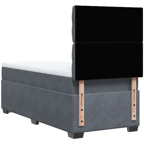 VidaXL Box spring krevet s madracem tamnosivi 100x200 cm bar&amp;scaron;unasti Slike
