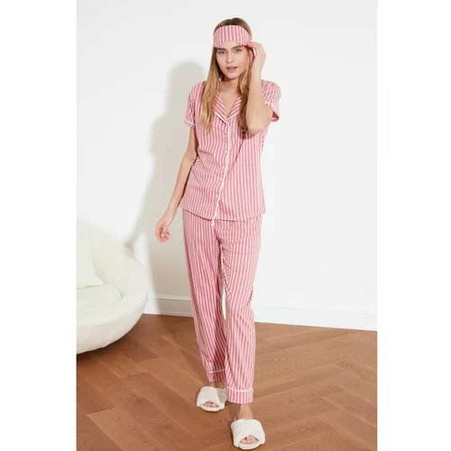 Trendyol Pink Printed Knitted Pajamas Set