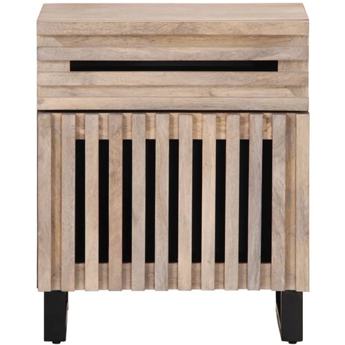 Maison Chic Nočna omarica - Nočna miza bela 50x34x60 cm trden mangov les, (21688282) Slike