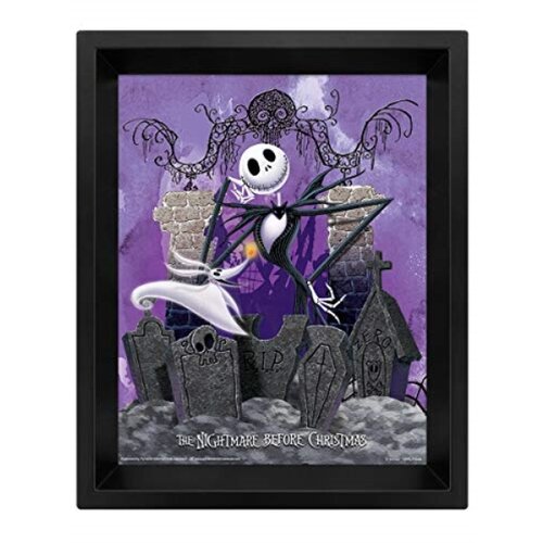 Pyramid International Disney The Nightmare pred božičnim plakatom v 3D (Jack Skellington Graveyard Design) lentikularni plakat v okvirju &amp;scaron;katle 25 cm, (20837223) Slike