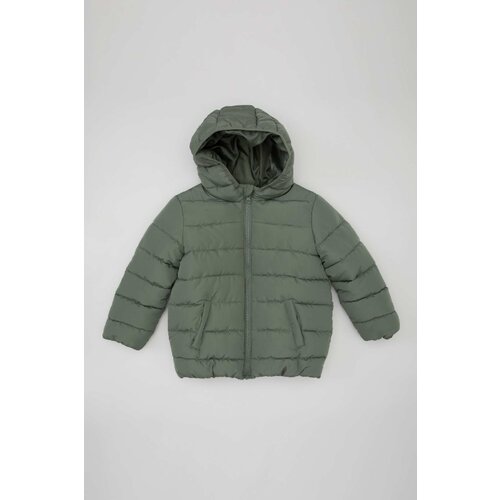 Defacto baby boy water repellent hooded zippered pocket puffer jacket Slike