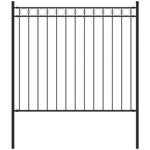 vidaXL Vrtna ograda čelična 1,7 x 0,8 m crna Cijene