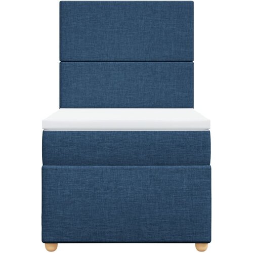  Krevet s oprugama i madracem plavi 100 x 200 cm od tkanine Slike