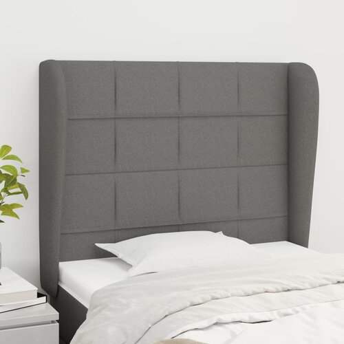 vidaXL Uzglavlje s ušima tamnosivo 83 x 23 x 118/128 cm od tkanine Cijene