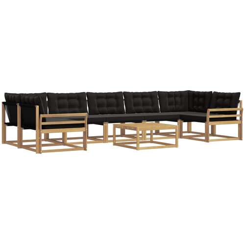 Set vanjskih sofa 8 kom. Bijela i crna Smeđa 79 x 79 x 37 cm Slike