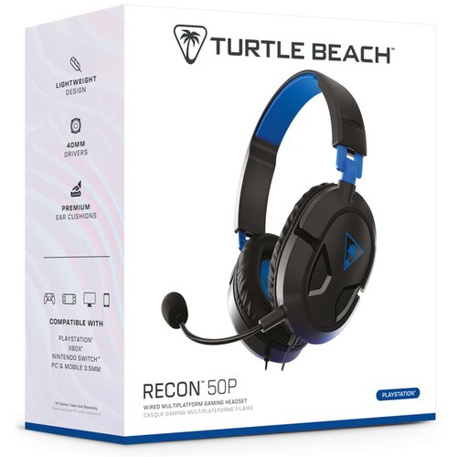 Turtle Beach Recon 50P žične slu&scaron;alke črno-modre barve za PC & PS5 & PS4 & Switch & Xbox Series & Xbox One Cene