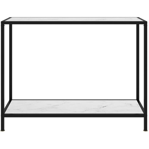  Konzolni stol bijeli 100 x 35 x 75 cm od kaljenog stakla Slike