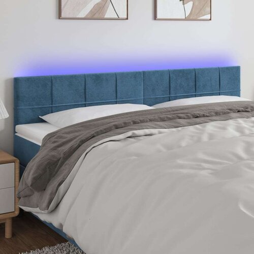 VidaXL LED uzglavlje tamnoplavo 200x5x78/88 cm bar&amp;scaron;unasto Slike