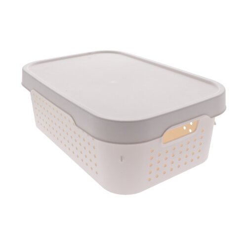 QUTU Korpa za odlaganje sa poklopcem 11l bijela Slike