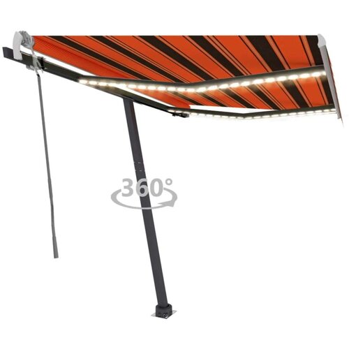  Ročno zložljiva tenda z LED lučkami 300x250 cm oranžna in rjava, (20729124) Cene